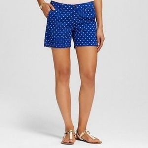 Navy and White Polka Dot Shorts Size 6